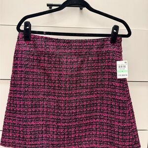 Maison Jules Pink and Black Tweed Mini Skirt